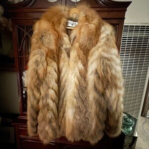 Vintage red fox fur coat
